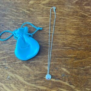 Tiffany & Co. "M" Necklace with pouch